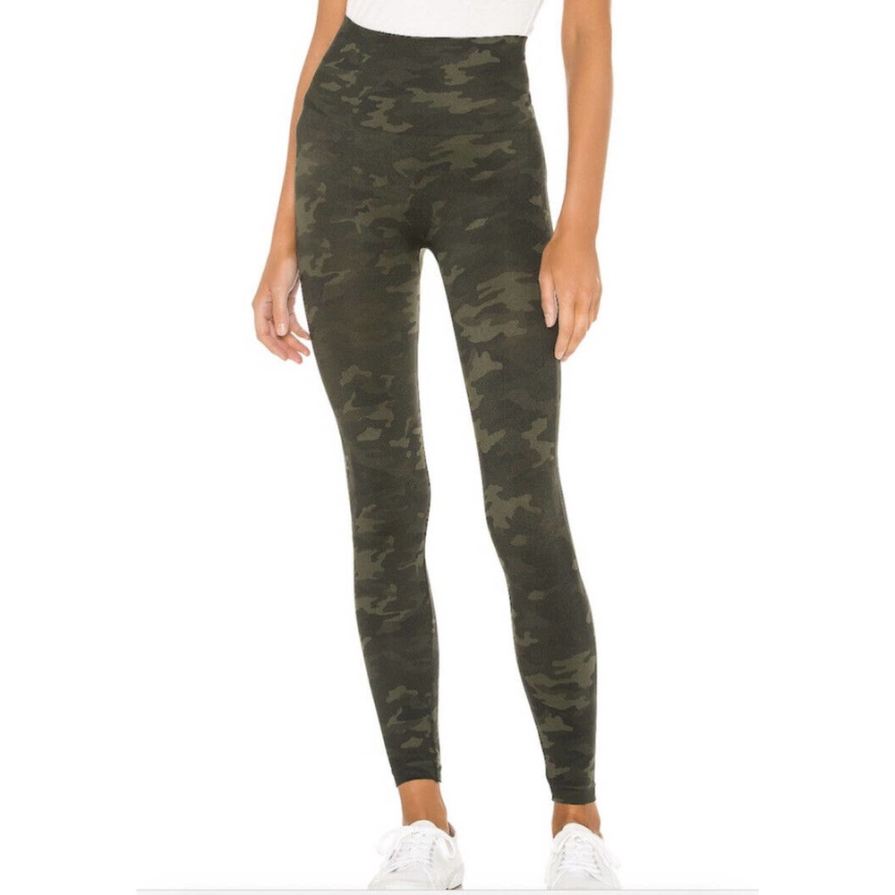 SPANX Camo High Waist Seamless Essential Leggings Small Slimming Athleisure …